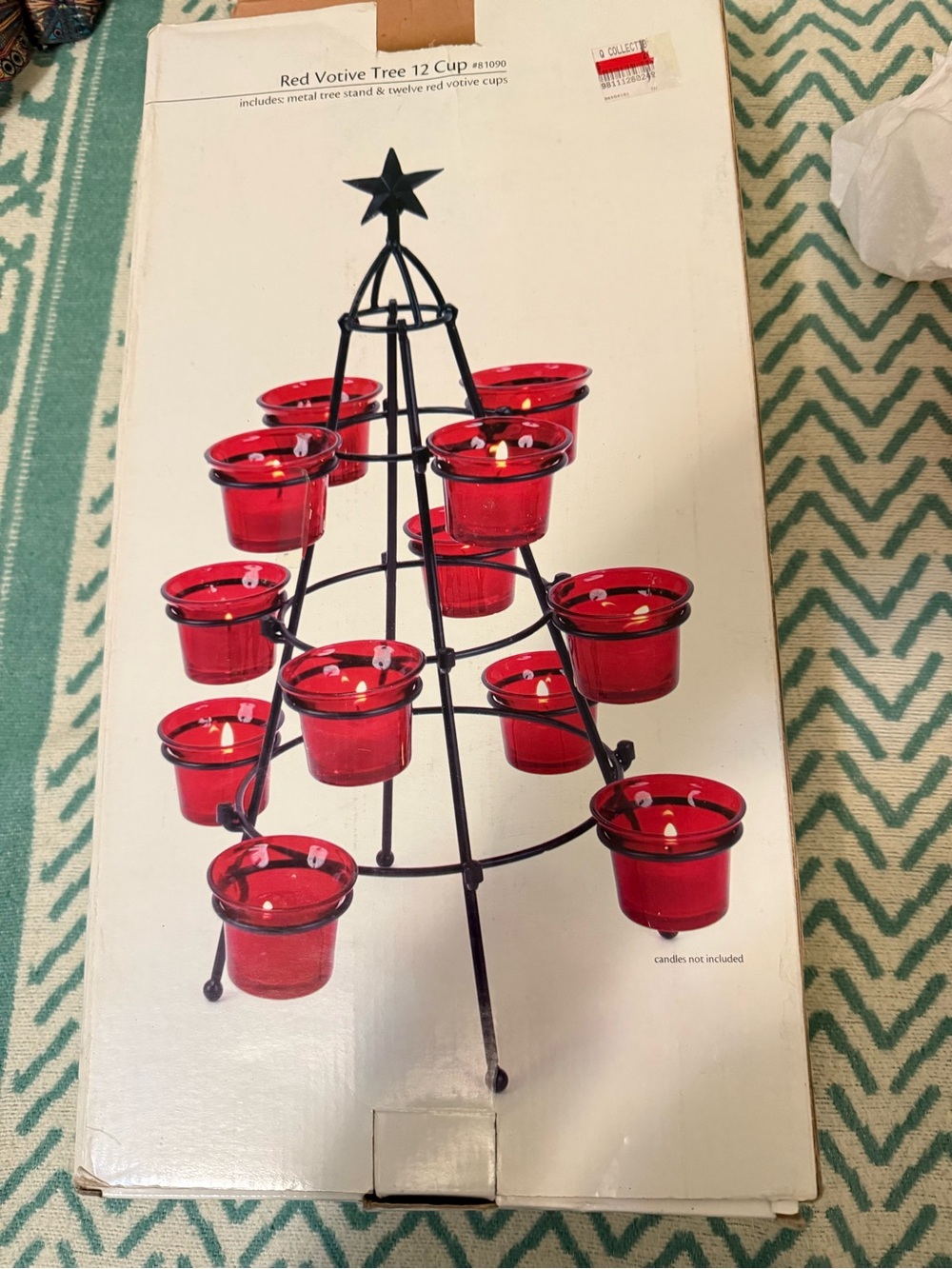 Red Votive Tree Holiday Votive Holder - Red